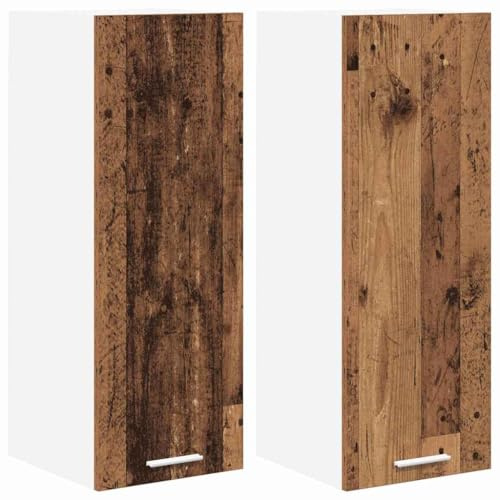 PUGYNBK Armadietto pensile moderno in legno 30x31x80 cm in legno antico e bianco con molto spazio per utensili da cucina e stoviglie, ideale per cucine minimaliste.