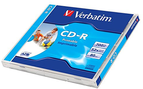 Verbatim CD-R Super AZO Print 10er-Pack 48x 700MB bedruckbare CD-R Rohlinge im Jewel Case