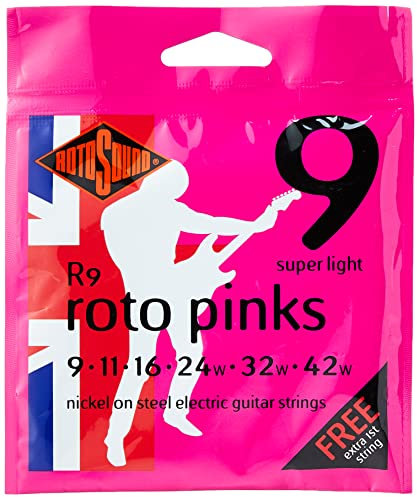 Rotosound Nickelsaiten für E-Gitarren, Stärke Super Light 9 11 16 24 32 42