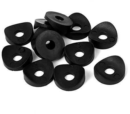 Sourcingmap 25mm x 8mm x 8mm Plastic Machine Round Spring Deck Washers Fastener Black 12 Pcs