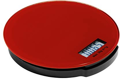 Premier Housewares Zing Kitchen Scale, Red Glass/ABS Bvase, Electronic 2kg