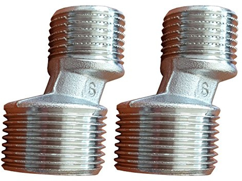 2 PCS 2X 1/2 to 3/4 BSP Shower TAP Connection Reduction Male to Male Dog Legs