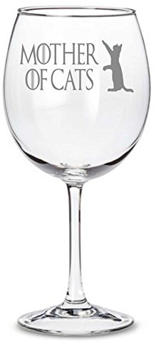 Game of Thrones Inspired Mother of Cats Engraved Novelty Wine Glass