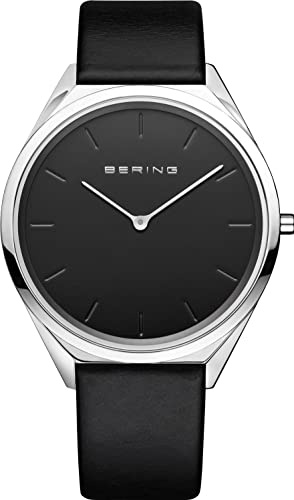 Bering Unisex Quarz Uhr | Armbanduhr 39 mm Edelstahlgehäuse und Zifferblatt | Milanaisearmband | Saphierglas | 3 ATM | 17039