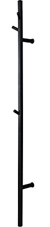 SHUGUANG Scaldasalviette Elettrico Bagno, Verticale Radiatore Scaldasalviette Termoarredo Elettrico da Bagno con Gancio in Acciaio Inox 304, Asciugabiancheria da Parete,1525×65mm,Nero,Hardwired