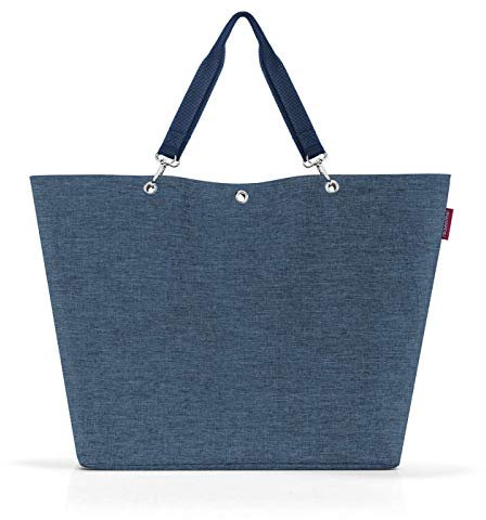 reisenthel shopper M in Twist Blau – Geräumige Shopping Bag und edle Handtasche in einem – Aus wasserabweisendem Material