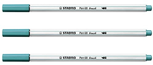 Stabilo 3 Stück Pinselspitze, 68 Pinsel, Smaragdgrün