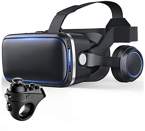 Auriculares VR Gafas 3d Gafas Realidad Virtual Sonido Estéreo 3D Auriculares Realidad Virtual Para Juegos Realidad Virtual Con Mando Distancia Compatible Todos Teléfonos Inteligentes ( Color : 6R1 )