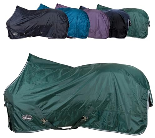 Marengos - Regendecke 420D Economic – Tannengrün – 165cm | Leichte Pferdedecke für Regen – atmungsaktiv & wasserdicht – Weidedecke mit Kreuzgurten – Outdoordecke für Pferde