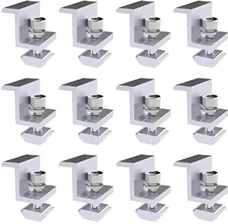 Frotox 12 Stück Solarmodul Halterung, Halter Solarpanel, Solar Panel Z Halterungen, Befestigung Solarmodul Für Solarpanel, Für Modulhöhe 30 mm, mit Muttern Und Schrauben