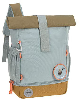 LÄSSIG Kindergartenrucksack Kinderrucksack Rolltop mit Brustgurt wasserabweisend, 11 Liter/Mini Rolltop Backpack Nature Hellblau