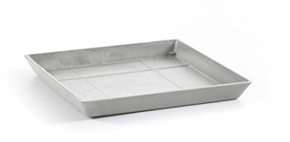 Ecopots Untersetzer für Blumentopf Rotterdam Weiß Grau - Außen 38 x 38 cm/Innen 34 x 34 cm - Unterteller für Pflanzentopf aus Recycling Kunststoff - Topfuntersetzer modern für Indoor und Outdoor