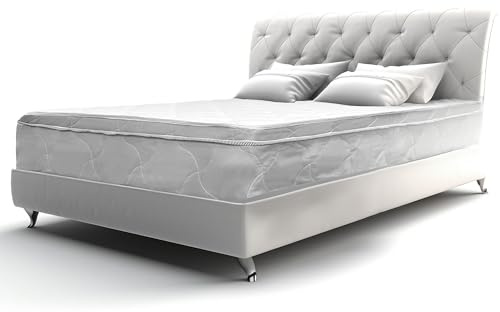 Queen Mattress 12 Inches 60X80 White – Medium Firm Hybrid for Bed – Queen Size Mattress Bonnell Springs Tight Euro Top High Density & Cool Comfort Foam – Rolled in a Box