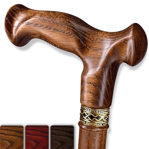 Asterom Gehstock - Ergonomisch Handgemacht - Coole Gehstöcke für Männer & Frauen - Stilvoller Gehstock aus Holz