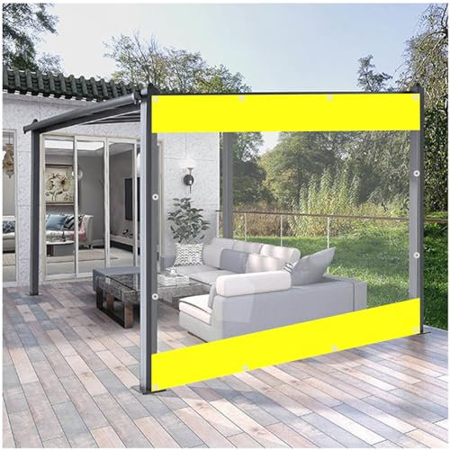 Outdoor Vorhänge wasserdichte Abdeckplane, Klare Pavillons Planen Seitenwände, Durchsichtige Planen Vorhänge, Transparente Pergola Planen Seitenwände, 0,5mm,WxH-4.2x3.3m/13.8 * 10.8ft
