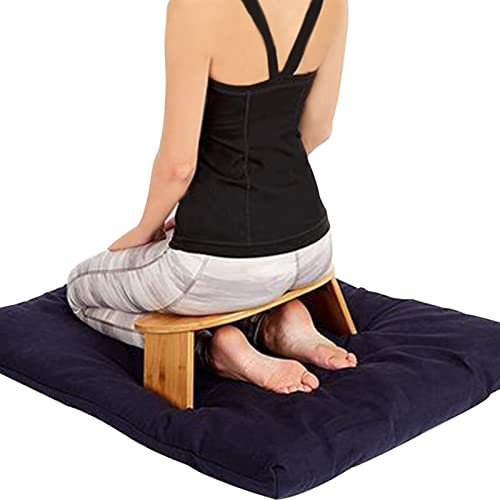 Samnuerly Ergonomische, klappbare Meditationsbank aus Bambus, einfacher Yoga-Hocker, tragbares Design für den Einsatz im Freien und auf Reisen