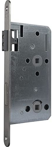 KFV Magnetfallenschloss WC 78mm Türbeschlag, Einsteckschloss magnetisch DM 55 Stulp rund, Edelstahl