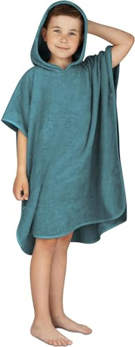normani Kinder-Badeponcho Strandponcho - Handtuch-Poncho aus 100% natürlicher Bio-Baumwolle Handtuch Cape Badetuch mit Kapuze für Jungen und Mädchen 2-13 Jahre