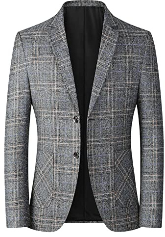 Blazer a quadri da uomo, Cappotto sportivo classico scozzese, Blazer tartan su misura, Giacca formale slim fit da uomo, Abito in misto lana da uomo, Blazer da riunione di lavoro, Giacca scozzese