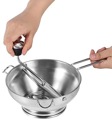 Mezclador de Alimentos Manual, Licuadora de Frutas y Verduras para Ensalada de Acero Inoxidable, Multifuncional para Cocina