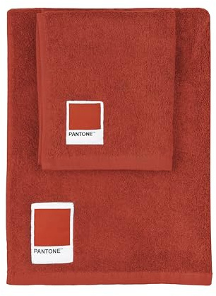 PANTONE - Asciugamani Bagno Viso e Bidet in Spugna Puro Cotone 100% Certificato OEKO-TEX, Set Asciugamani Bagno Viso e Ospite 50x100 e 40x50 Morbidi Assorbenti Validi anche come Asciugamano Palestra