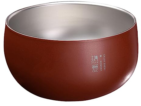 Cabilock Tazón y Apto para Servir Alimentos Calientes o Fríos para Fideos y Arroz de Acero Inoxidable Rojo Resistente en Cocina y Comedor