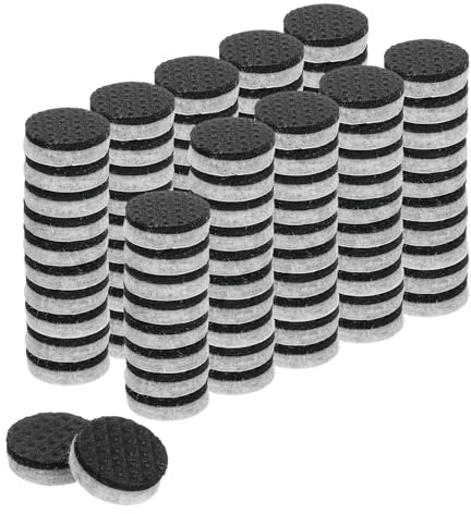 sourcing map 100 Pcs Felt & EVA Furniture Pads, 5/8 (15mm) Round Furniture Feet Wood Floor Protectors Self Adhesive for Protecting Hardwood Floors, Table Legs and Chair Legs, Gray+Black