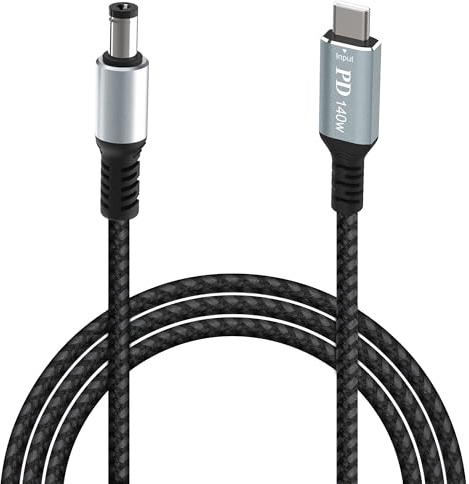 HIEbee für Starlink Mini USB C zu DC, 20V USB Typ C männlicher Eingang zu DC 5,5 x 2,1 mm männliches Ladekabel bis zu 140W, Arbeiten mit PD 65wCharger und PD Power Bank (3,3ft)