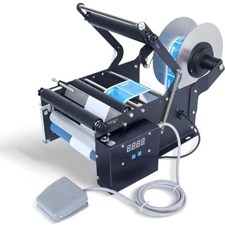Etikettiergerät für rund Dose/Flasche Etikettiermaschine,Labeling Machine,Runde Flaschen Etikettiermaschine Auszeichner,Aufkleber, Etiketten-Applikator,Flaschenhöhe ≤ 20cm,20-40 Stück/min
