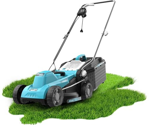 Cecotec Cortacésped de Cable Terrenator 330 Flex. 1200W, Ancho de Corte 33cm, Fácil Maniobrabilidad, Altura de Corte Ajustable, Seguridad con Tecnología BeltDrive