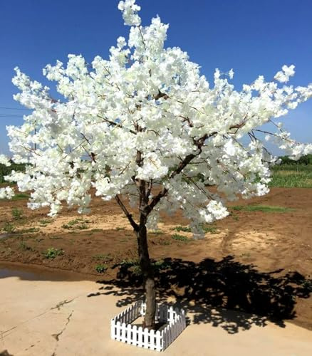 Árbol de cerezo blanco artificial de 1,8 x 1,5 m para decoración moderna del hogar, oficina, sala de estar, jardín