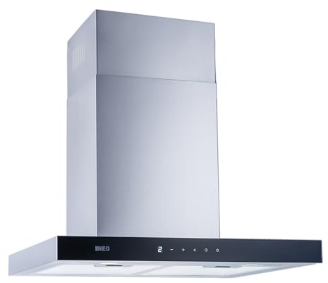 NEG Dunstabzugshaube NEG3660WH2 Wandhaube 60 cm Edelstahl | 2 Power-Stufen bis 830 m³/h, Abluft und Umluft, Sensor-Touch