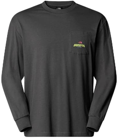 The North Face Expedition Celebration Oversized Långärmad t-tröja för män, Anthracite Grey, XL