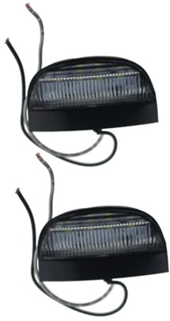 TOBBOMEY 2pcs LED Number Plate Lights for Trucks Exterior Wheel Rock Lights Easy Plug In Installation Vehicle License Plate Illumination