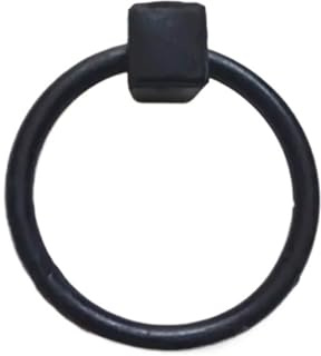 Aldaba Puerta Anillo Antiguo, Aldaba de puerta antigua hierro fundido con anilla madera simple, color negro, diámetro 11,5/16,5 cm(Diameter 11.5cm)
