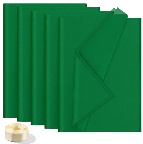 Acsatont 30 Blatt Seidenpapier zum Einwickeln, Seidenpapier Grün 50x70 cm, Grün Papier Tissue Paper für Blumenstrauß, Geschenkverpackungen Füller, Kunsthandwerk