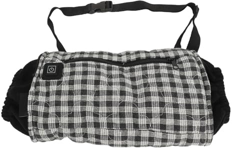 Kikumi Muff Riscaldato Muff USB Riscaldamento Elettrico Giove Inverno Inverno con Regolamentazione a 3 velocità per Uomini Donne Bianco Bianco a Scacchi