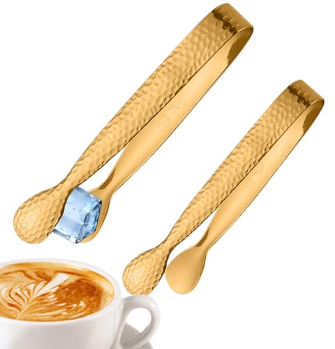 Tenazas Para Azúcar | 2 Piezas De Tenazas De Acero Inoxidable Para Bar - Pinzas Para Aperitivos,Para Malvaviscos Bartender Té Café Panadero Restaurante Buffet Servicio Fiesta