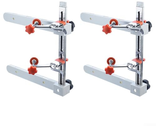 Jonikuper Strumento di installazione regolabile per cassetti con bilance metriche/imperiali integrate, forte braccio di supporto in metallo, soluzione accurata per il montaggio dell'armadio (set da 2