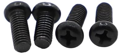 linghaih GB818 M1,2,4,7 M2,5 M3 M4 DIN7985 Kreuzschlitz-Flachkopf-Maschinenschraube aus schwarzem Karbonstahl, Kreuzschlitz-TV-Schraube(5mm,M1.4 50pcs)