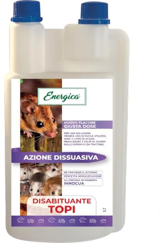 Lemag Disabituante Topi Concentrato 1 L ad Alta Efficacia – Repellente Liquido da Diluire per Allontanare i Topi da Garage Cantine Magazzini e Veicoli – Barriera Persistente – Previene Il Ritorno