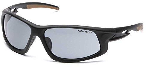 Carhartt Ironside Safety Glasses, Retail Clamshell Packaging, Black/Tan Frame, Gray Anti-Fog Lens