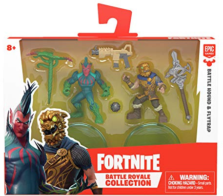 Fortnite 63538 Battle Royale Collection, Duo Figurenset Battle Hound & Flytrap, Actionfiguren aus dem beliebten Epic-Game, mit Waffen und Ständer