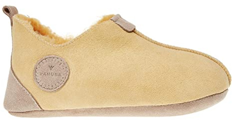 Vanuba Oxford Schaffell Lederpuschen Baby Hausschuhe Kinder Unisex Schlappen Kindergarten Schläppchen Pantoffeln Kinder