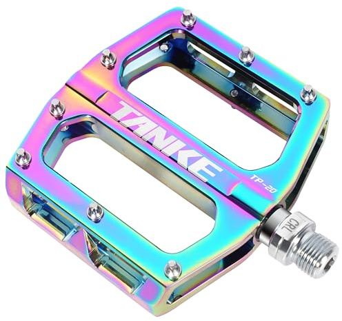 1 paire de pédales de vélo en alliage d'aluminium légères et scellées avec broches antidérapantes pour vélo de route et VTT (colorées)