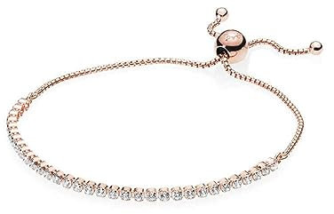Pandora Timeless 14k Rose gold-plated Sparkling Slider Tennis bracelet with clear cubic zirconia, 2