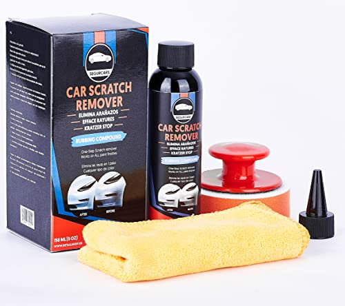 SEGURCARS | Kit lucidatrice auto, riparazione graffi, rimuove i graffi sulla carrozzeria, Pasta rimuovi smalto e protegge 2 in 1, delicato sulla carrozzeria, con agenti lucidanti