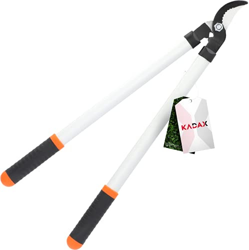 KADAX Sécateur à Deux Mains, sécateur à Enclume avec Lame en Acier et poignées en Aluminium, sécateur pour Fleurs, arbustes, Branches, sécateur (L : 61,5 cm)