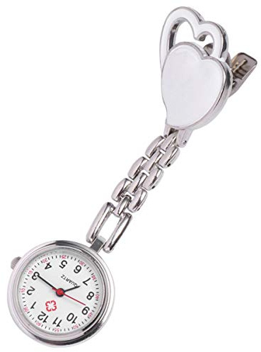 ULTECHNOVO Herzförmige Taschenuhr Damen wasserdichte Kreative Hängeuhr Medizinische Schwesternuhr Quarzwerk Pflegeuhr Mode Hängende Uhr Für Dekoration Und Alltag