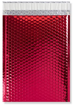 Versandtaschen, metallisch, Luftpolsterfolie, A4, C4, 324 x 230 mm, Rot, 10 Stück
